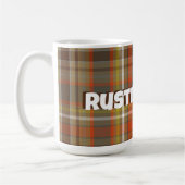 Rustiek Herfst Plaid Bruin Sinaasappel Grijs Goud Koffiemok (Links)