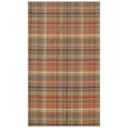 Rustiek Herfst Plaid Bruin Sinaasappel Grijs Goud Tafelkleed (Voorkant)