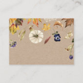 Rustiek herfst pompoen bloemenbaby shower informatiekaartje (Achterkant)