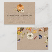 Rustiek herfst pompoen bloemenbaby shower informatiekaartje (Voorkant / Achterkant)