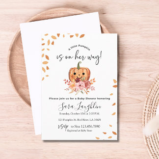 Rustiek herfst pompoen herfst Baby shower Kaart