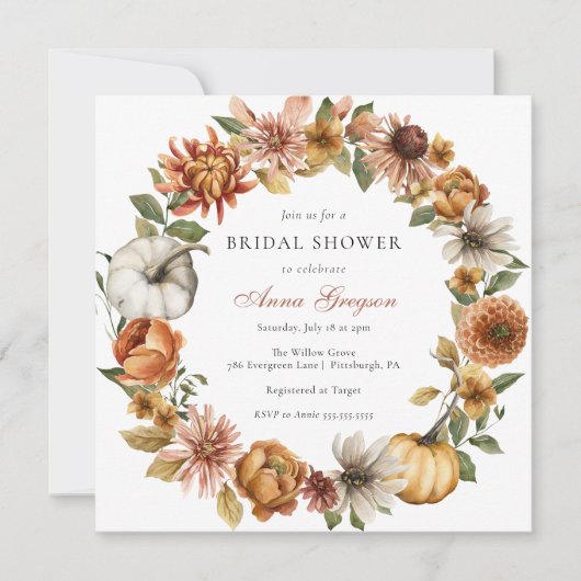 Rustiek herfst pompoen Vrijgezellenfeest Kaart (Voorkant)