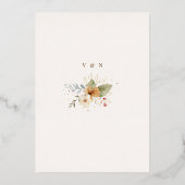 Rustiek herfst Roos Botanisch Folie Uitnodiging (Achterkant)