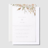 Rustiek herfst Roos Botanisch Vellum Uitnodigingen (Offset)