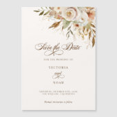 Rustiek Herfst Rozen Script Save the Date (Voorkant)