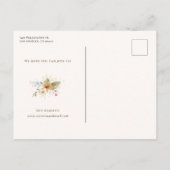 Rustiek Herfst Rozen Script Save the Date Aankondigingskaart (Achterkant)