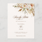 Rustiek Herfst Rozen Script Save the Date Aankondigingskaart (Voorkant)