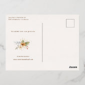 Rustiek Herfst Rozen Script Save the Date Folie Uitnodiging Briefkaart (Achterkant)
