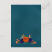 Rustiek Herfst Sinaasappel Blauw Bloemen Trouwregi Informatiekaartje (Achterkant)