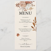 Rustiek Herfst Trouwmenu Elegant Verbrand Sinaasap Menu (Voorkant)