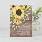 Rustiek herfst zonnebloem bloemenBaby shower Kaart (Staand voorkant)