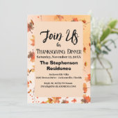 Rustiek herfstblad thema Thanksgiving diner Kaart (Staand voorkant)