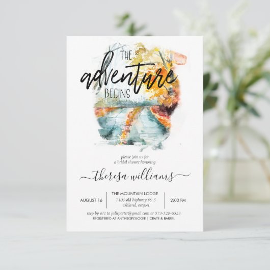 Rustiek herfstbos | Bruidsdouche uitnodiging (Staand voorkant)