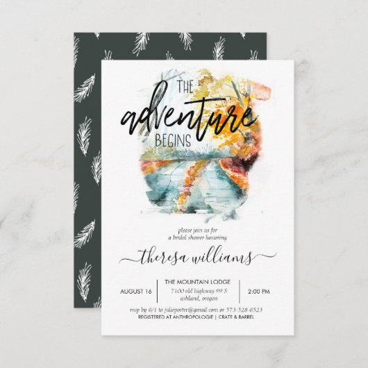 Rustiek herfstbos | Bruidsdouche uitnodiging (Voorkant / Achterkant)