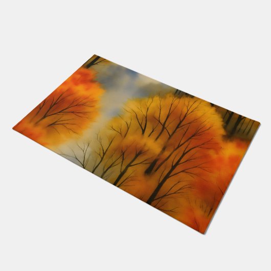 Rustiek Herfstbos - Herfst Waterverf Deurmat (Schuin)