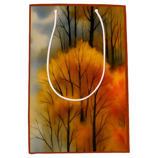 Rustiek Herfstbos - Herfst Waterverf Medium Cadeauzakje (Voorkant)