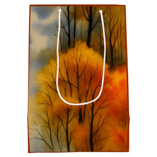 Rustiek Herfstbos - Herfst Waterverf Medium Cadeauzakje (Achterkant)