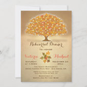 Rustiek Herfstrepetitiediner met twinkelende licht Kaart (Voorkant)