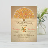 Rustiek Herfstrepetitiediner met twinkelende licht Kaart (Staand voorkant)