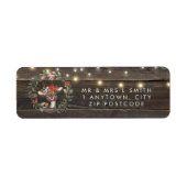 rustiek hert baby shower retour adres label (Voorkant)