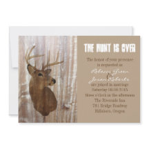 Rustiek hert de jacht is over bruiloft uitnodiging