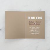 Rustiek hert de jacht is over bruiloft uitnodiging (Binnen)