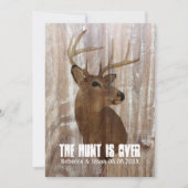 Rustiek hert de jacht is over bruiloft uitnodiging (Voorkant)