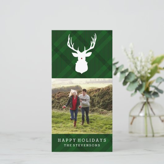 RUSTIEK HERT | PLAID | STIJLVOLLE VAKANTIE KAART (Staand voorkant)