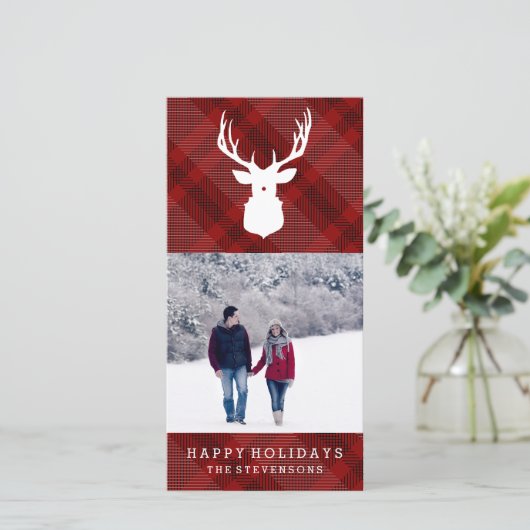 RUSTIEK HERT | PLAID | STIJLVOLLE VAKANTIE KAART (Staand voorkant)