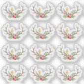 Rustiek Herten Antler Boheemse Bloemen Planner She Sticker (Voorkant)