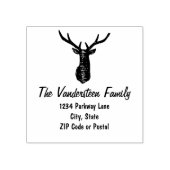 Rustiek Herten Antler Familienaam Retourstempel Rubberstempel (Afrduk)