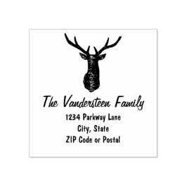 Rustiek Herten Antler Familienaam Retourstempel Rubberstempel