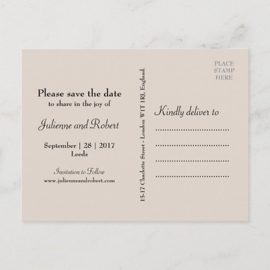 Rustiek Herten Bos Bruiloft Save the Date Briefkaa Aankondigingskaart (Achterkant)