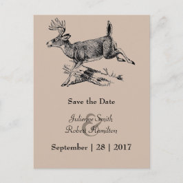 Rustiek Herten Bos Bruiloft Save the Date Briefkaa Aankondigingskaart