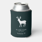 Rustiek Herten Groen Gepersonaliseerd Blikjeskoeler (Blikje Achterkant)