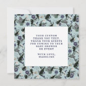 Rustiek Herten Hoofd Blauw Bloemen Baby shower Dan Bedankkaart (Achterkant)