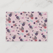 Rustiek Herten Hoofd Mauve Meisje Baby shower Regi Informatiekaartje (Achterkant)