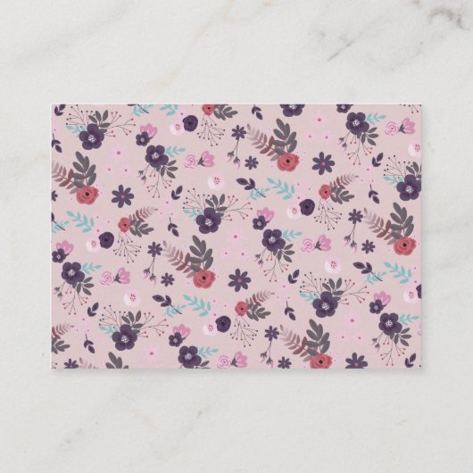 Rustiek Herten Hoofd Mauve Meisje Baby shower Regi Informatiekaartje (Achterkant)