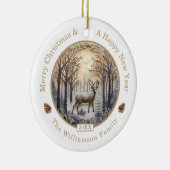 Rustiek Herten Vrolijk Kerstmis Custom Keramisch Ornament (Rechts)