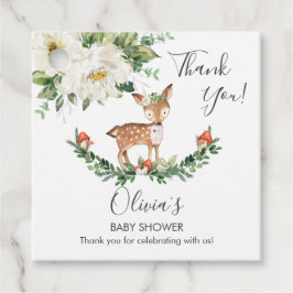 Rustiek Herten Woodland Animals Baby shower Bedank Bedankjes Labels