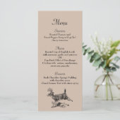 Rustiek Herten Woodland Bruiloft Diner Menu (Staand voorkant)