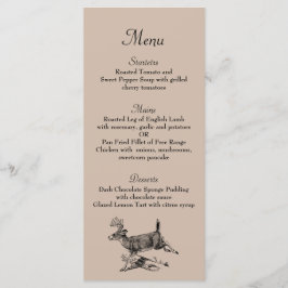 Rustiek Herten Woodland Bruiloft Diner Menu
