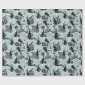 Rustiek Hertenhoofd Blauw Bloemen Modern Baby show Cadeaupapier (Vlak)