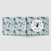 Rustiek Hertenhoofd Blauw Bloemen Modern Baby show Gastenboek (Volledig)