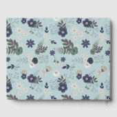 Rustiek Hertenhoofd Blauw Bloemen Modern Baby show Gastenboek (Achterkant)