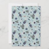 Rustiek Hertenhoofd Blauw Bloemen Modern Baby show Kaart (Achterkant)