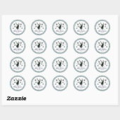 Rustiek Hertenhoofd Blauw Bloemen Modern Baby show Ronde Sticker (Vel)