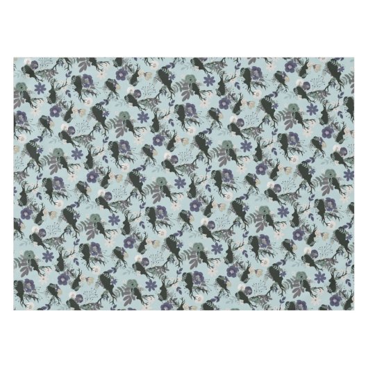 Rustiek Hertenhoofd Blauw Bloemen Modern Baby show Tafelkleed (Voorkant (Horizontaal))