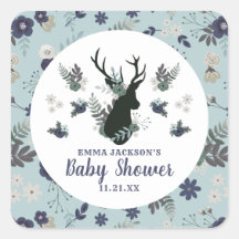 Rustiek Hertenhoofd Blauw Bloemen Modern Baby show