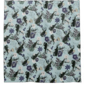 Rustiek Hertenhoofd Stoffig Blauw Bloemen Trendy P Douchegordijn (Voorkant)